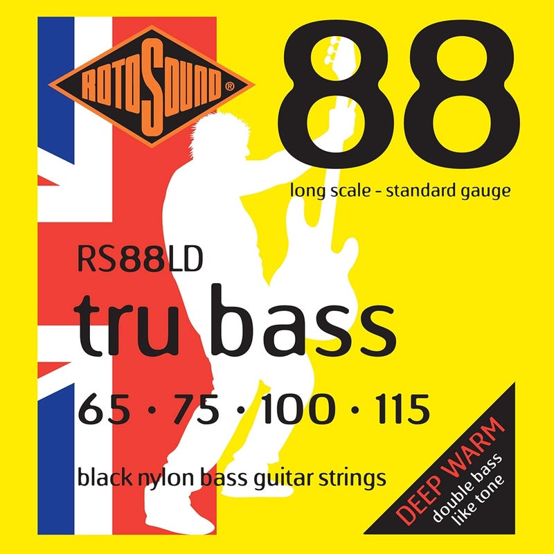 Rotosound RS88LD Tru Bass Black Nylon Flatwound Bass Guitar Strings (65-75-100-115)