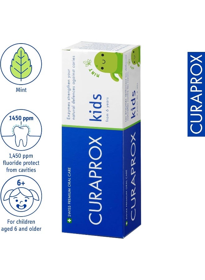 CURAPROX Children'S Toothpaste, Toothpaste For Kids 6+ Years With 1,450 Ppm Fluoride - Sls Free, Microplastic Free & Triclosan Free Kids Toothpaste. (Mint) - Image 2