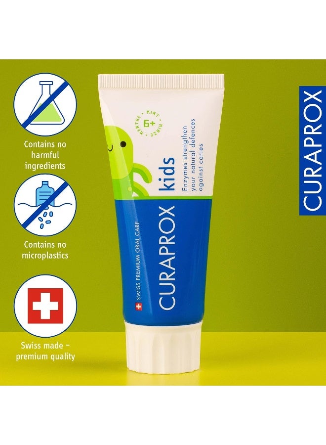 CURAPROX Children'S Toothpaste, Toothpaste For Kids 6+ Years With 1,450 Ppm Fluoride - Sls Free, Microplastic Free & Triclosan Free Kids Toothpaste. (Mint) - Image 3