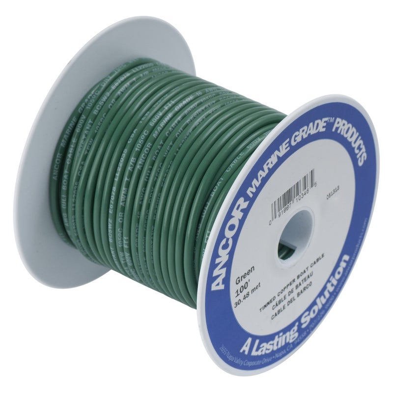 Ancor 106310 Marine Grade Electrical Primary Tinned Copper Boat Wiring (12-Gauge, Green, 100-Feet) - Image 4