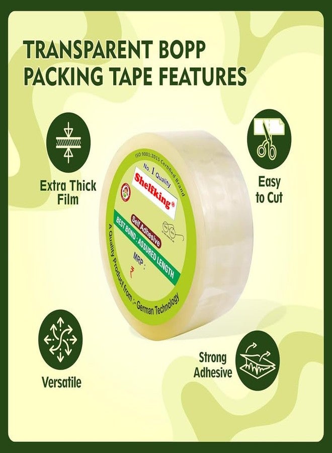 شريط تغليف شفاف من SHELFKING BOPP - 72 مم (3 بوصات) × 35 مترًا، عبوة من 3 قطع | لفائف شريط لاصق قوي لإغلاق الكراتين، وتغليف التجارة الإلكترونية، والاستخدام المنزلي والمكتبي - Image 3