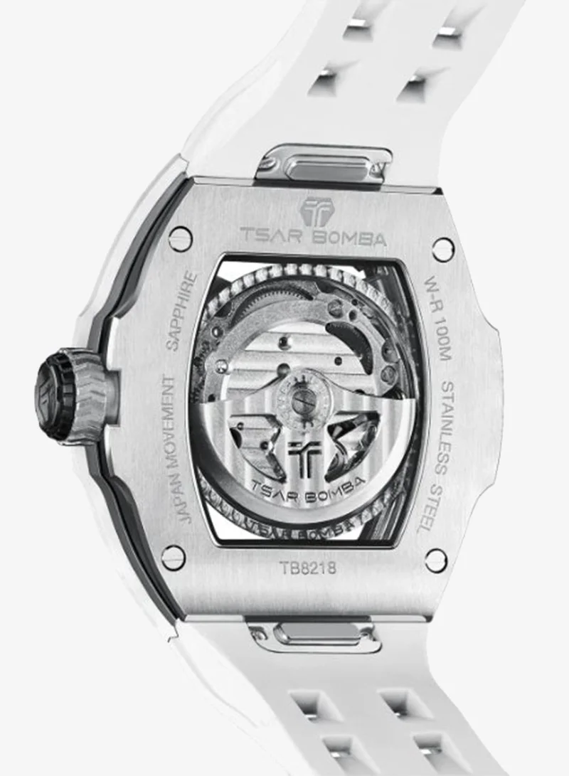 Tsar Bomba  Men's Rubber Automatic Watch TB8218SETC-01KBU/WH - 44.5x50.4 mm for Men | Best Price UAE