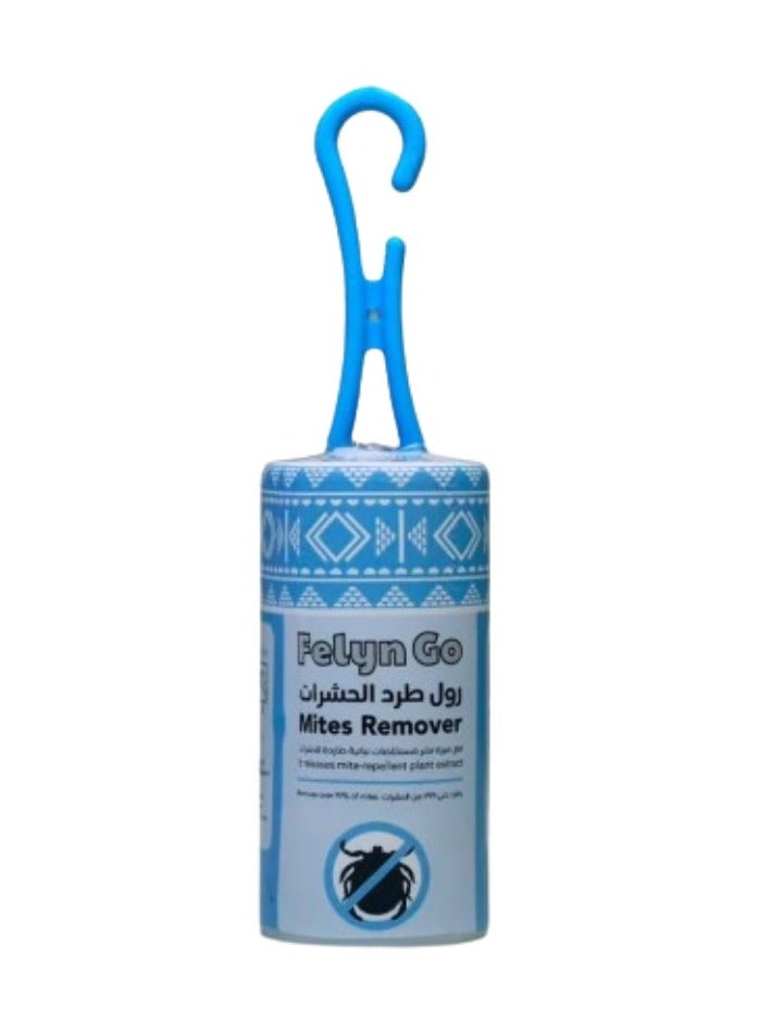 Felyn GO Mites Remover Roll with Plant-Based Formula – Eliminates Dust, Hair, and Lint from All Surfaces - 60 Sheets - Italian Made