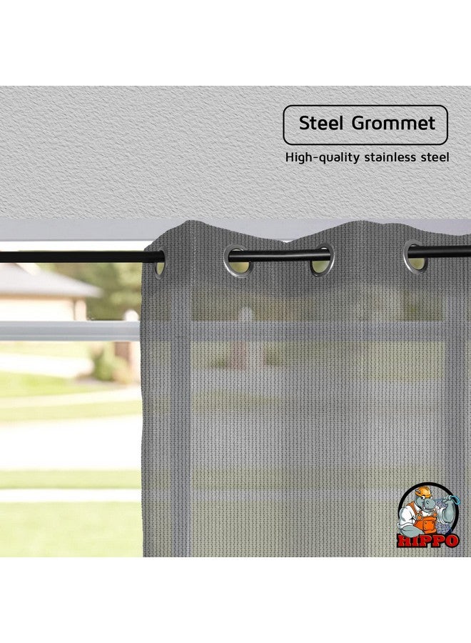 HIPPO 150 GSM Outdoor Sun Blocking Balcony Eyelet/Grommet Curtains Sun & UV Protection, Light Filtering 8FT Door Curtain (4.5FTX8FT, Grey, 2 PC) - Image 4