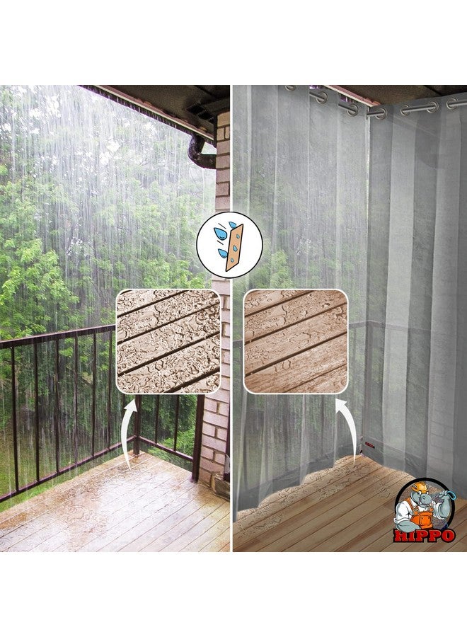 HIPPO 150 GSM Outdoor Sun Blocking Balcony Eyelet/Grommet Curtains Sun & UV Protection, Light Filtering 8FT Door Curtain (4.5FTX8FT, Grey, 2 PC) - Image 3