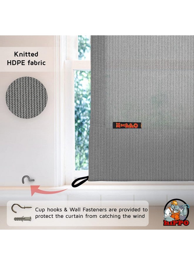 HIPPO 150 GSM Outdoor Sun Blocking Balcony Eyelet/Grommet Curtains Sun & UV Protection, Light Filtering 8FT Door Curtain (4.5FTX8FT, Grey, 2 PC) - Image 5