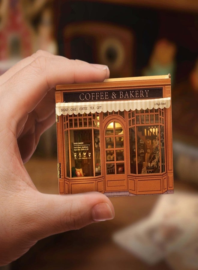CUTEROOM DIY Miniature House Kit, CUTEROOM Mini House Kit for Adult to Build, Wooden Dollhouse Making Kit with Furniture, Christmas Birthday Gifts- Bagel Time - Image 4
