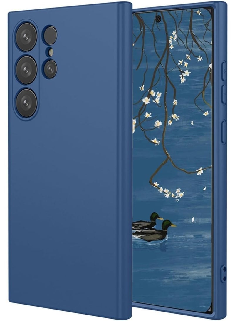 Lion Store case for Samsung Galaxy S25 Ultra, soft and silky feel made of ultra-thin liquid silicone, with a microfiber lining and shock-resistant TPU rubber for girls and women Samsung Galaxy S25 Ultra (Blue)