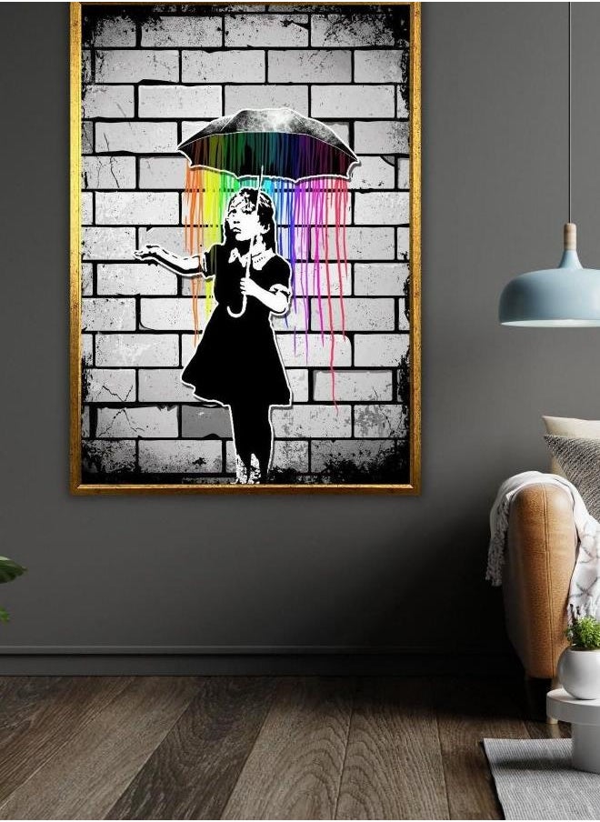 Generic - Urban Graffiti Girl Art Canvas, Ready to Hang Wall Decor, Contemporary Street Art, Colorful Home Decor, Edgy Wall Art - Image 1