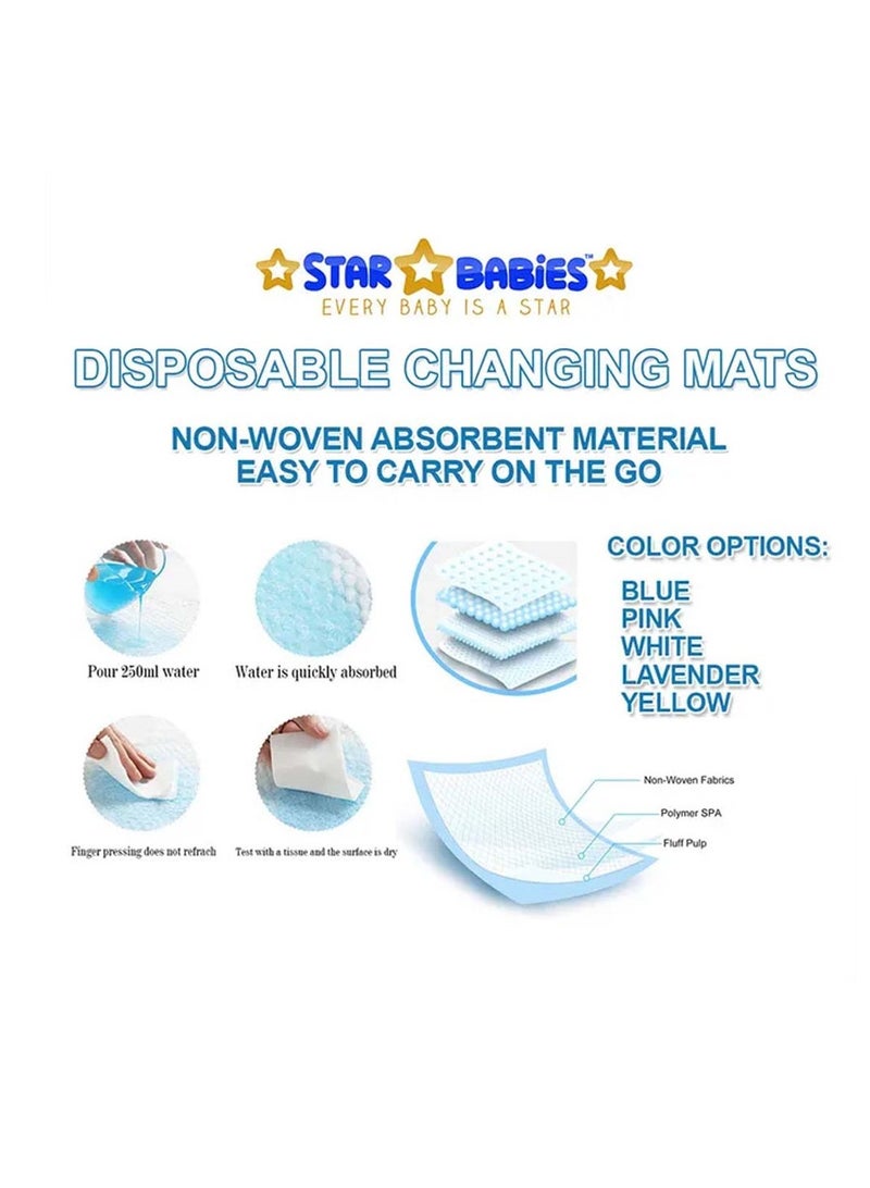STAR BABiES Star Babies - Combo Pack of 2- Disposable Changing Mat Pack of 36 with Scented Bag (5 Pcs) - Blue/Black  - Image 3