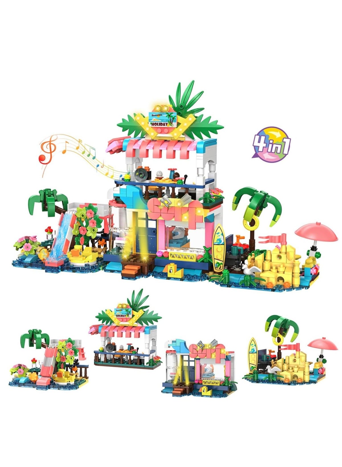 Generic Friends Beach House Building Set, 4 in 1 Building Blocks Toys ...