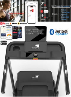 Sky Land Foldable Treadmill for Home Use with 2 HP Motor, Manual Incline, Bluetooth, Multi Fitness App Supported, 1-16km/h Speed Range, Max User Weight 110kg, Compact Treadmill Design, Running Machine For Home Gym– EM-1300  - Image 3