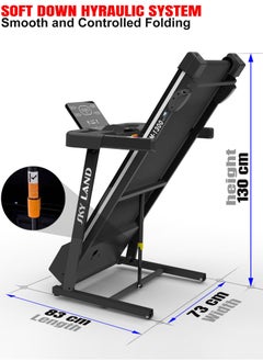 Sky Land Foldable Treadmill for Home Use with 2 HP Motor, Manual Incline, Bluetooth, Multi Fitness App Supported, 1-16km/h Speed Range, Max User Weight 110kg, Compact Treadmill Design, Running Machine For Home Gym– EM-1300  - Image 5
