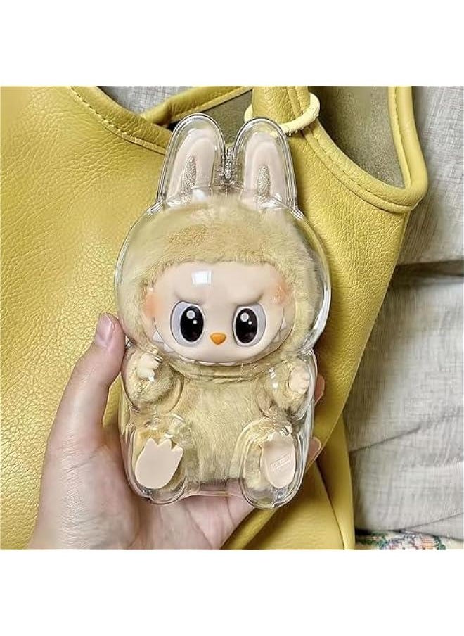 Arabest Protective Case for La bubu Plush Doll Keychain The Monsters Exciting Macaron Protective Acrylic Display Case Clear Cover for Figure Plastic PVC Storage Box (Sitting)  - Image 2