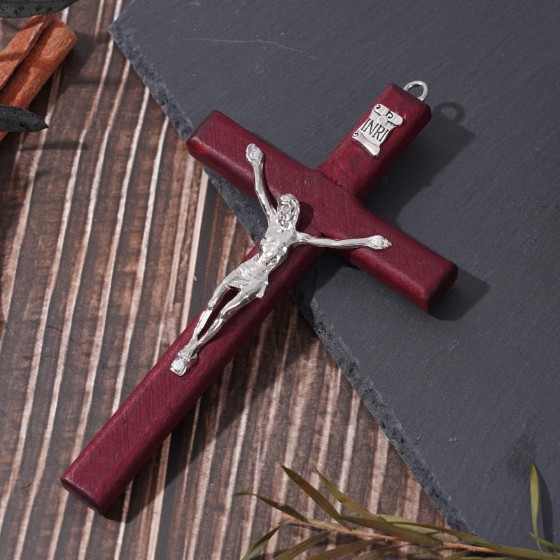 ZYFLSQ Crucifix Wall Cross, 4.7 inch Small Wooden Cross for Home Decor (3 pcs) - Image 5