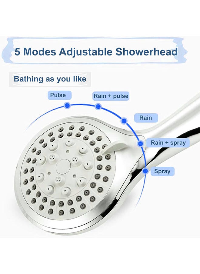 Home Pro Home Pro Shower Head with 5 Modes Ultra-Thin High Pressure Handheld Shower Adjustable Shower Head -Food Grade Silicone Spout-Universal Shower Heads-Chrome Best Pressure Boosting Shower Head  - Image 2