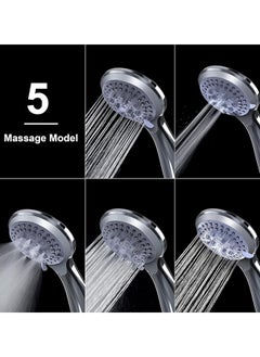 Home Pro Home Pro Shower Head with 5 Modes Ultra-Thin High Pressure Handheld Shower Adjustable Shower Head -Food Grade Silicone Spout-Universal Shower Heads-Chrome Best Pressure Boosting Shower Head  - Image 5