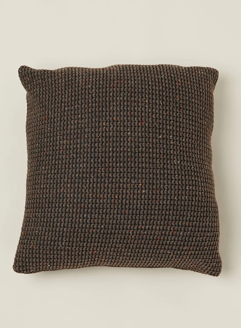 Noire Edit Brown Textured Cushion With Insert 45X45Cm