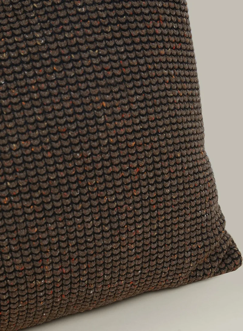 Noire Edit Brown Textured Cushion With Insert 45X45Cm
