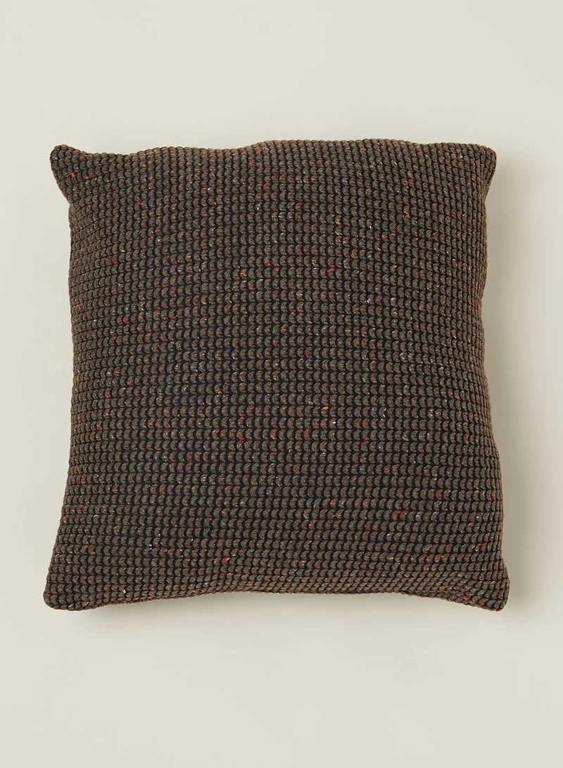 Noire Edit Brown Textured Cushion With Insert 45X45Cm