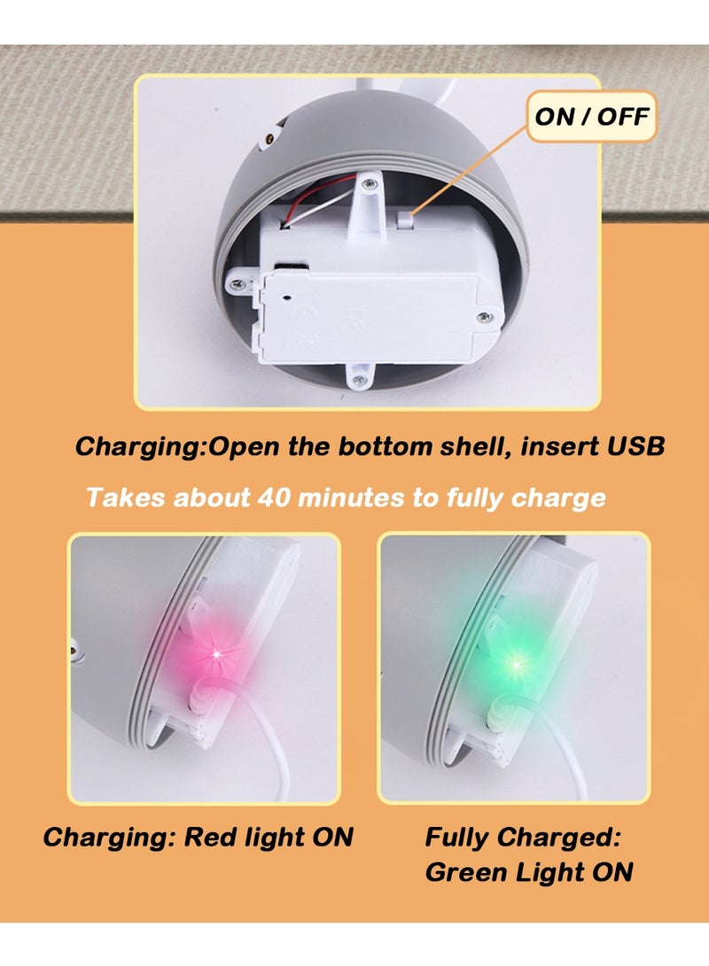 Laser Pointer Cat Toy Interactive Toy for Indoor Cat Toys, Cat Laser Toy with Bird Squeaky, Automatic Cat Toy with Cat Wand Replacement, Cat Toys for Indoor Cats, Rechargeable & Remote Control - Gray - Image 4