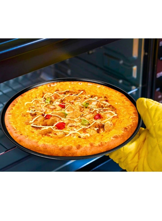 Chase Up 10 Inch Pizza Pan Set of 2, Nonstick Pizza Pie Pan Tray Platter, Metal Round Baking Sheet Cooking Pan for Oven, Durable Stainless Steel Core - Image 2