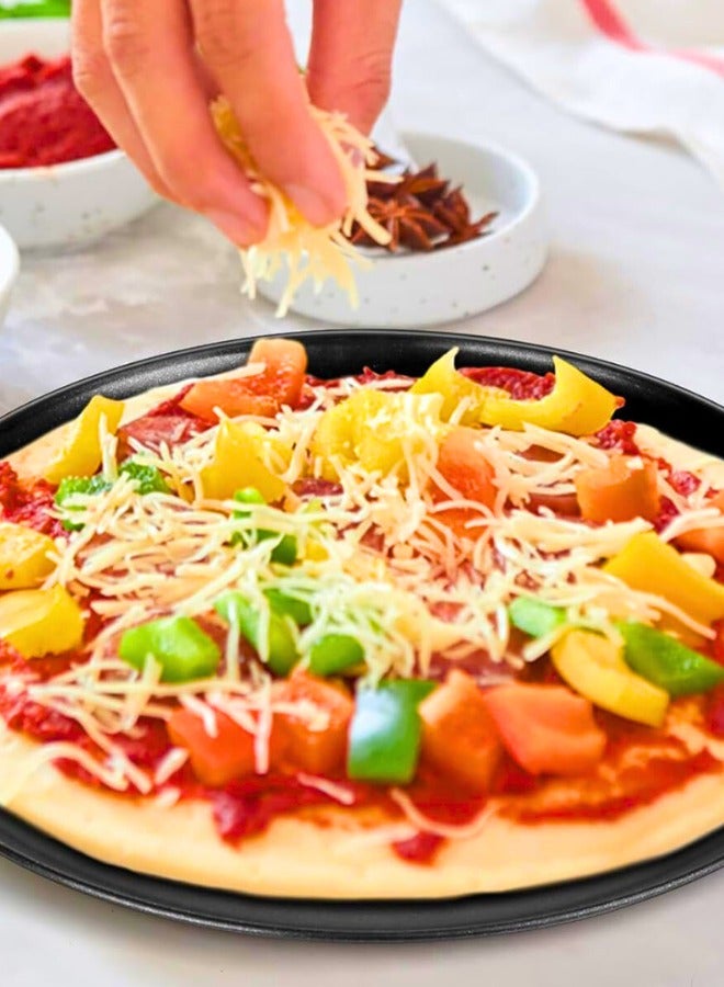 Chase Up 10 Inch Pizza Pan Set of 2, Nonstick Pizza Pie Pan Tray Platter, Metal Round Baking Sheet Cooking Pan for Oven, Durable Stainless Steel Core - Image 3