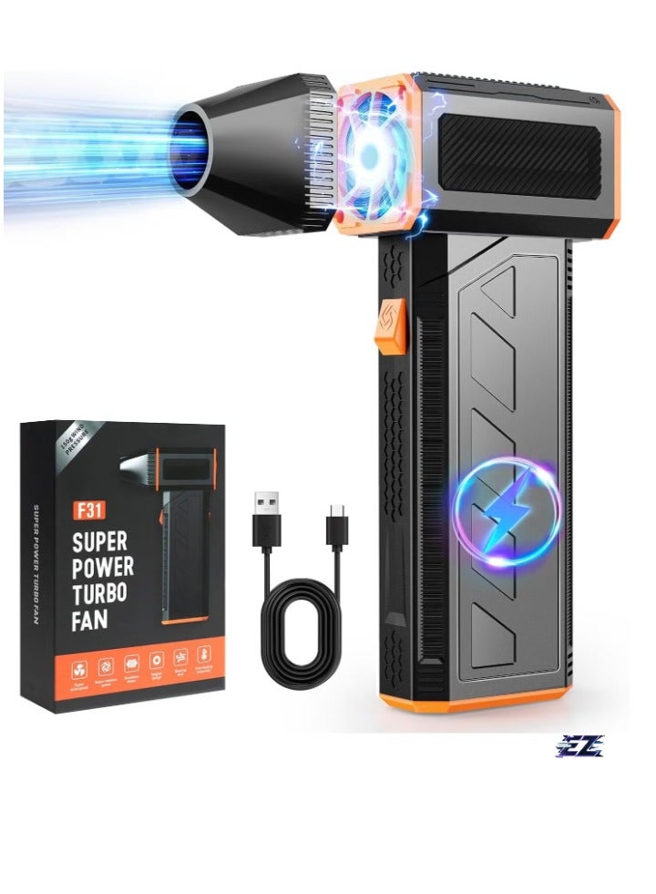 ELTRAZONE Compressed Air Duster Turbo Fan Electric Air Duster 130000RPM Super Powerful Turbo Dry Violent Jet Fan Air Blower Gun, Rechargeable Cordless for Computer, Electronic Keyboard, PC, Car Cleaning – Refillable Air Duster - Image 1