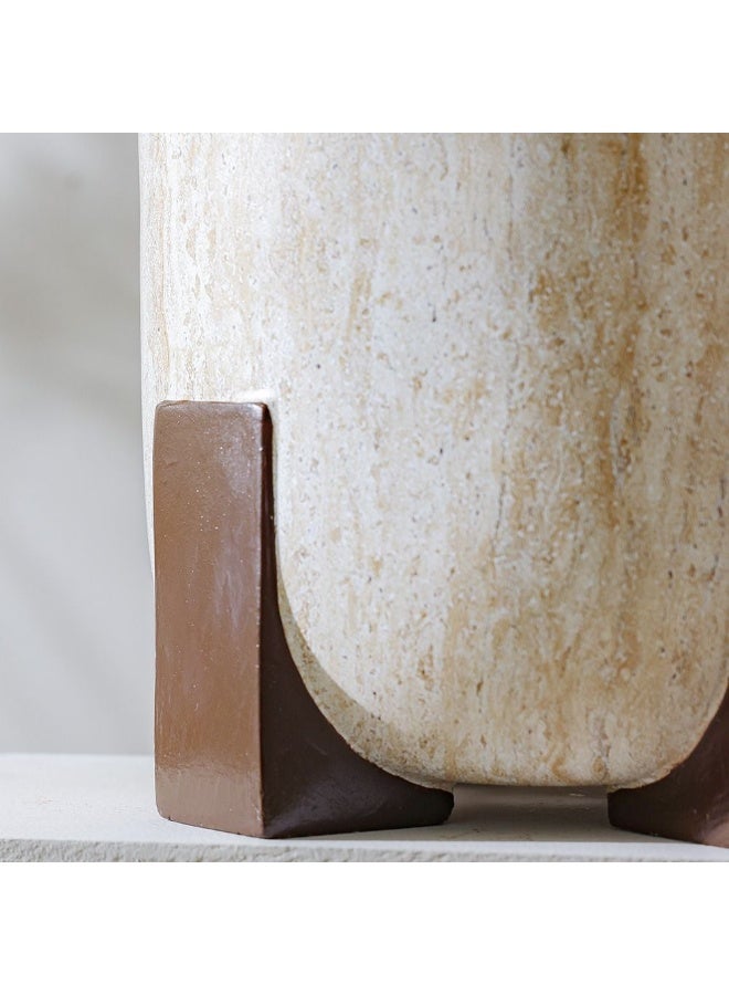 DANUBE HOME وعاء زراعة من الطين الليفي المرتفع على قاعدة – وعاء خفيف معاصر، بناء من الطين الليفي المقاوم للعوامل الجوية، أنيق للمساحات الداخلية والخارجية – 44×44×41.5 سم - Image 2