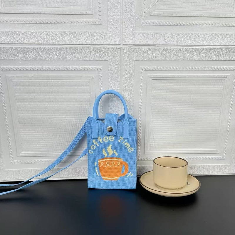 Advanced Sense Ins Mobile Phone Bag New Cartoon Knitted Bag Dopamine Niche All-Match Crossbody Shoulder Bag Handbag - Image 1