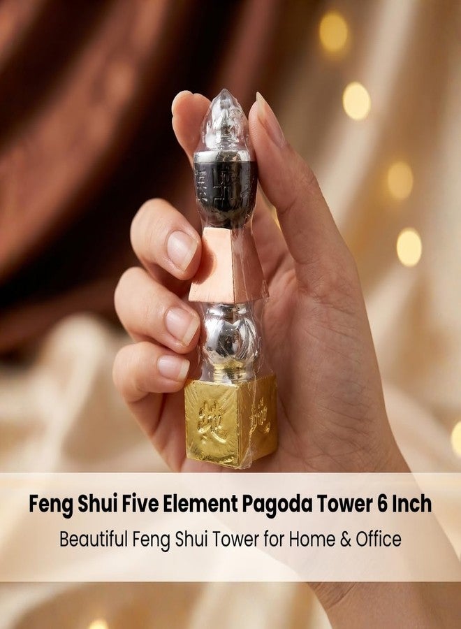 Plus Value Feng Shui Five Element Pagoda Tower for Protection to Overcome Troubles, Illnesses and misfortunes (6 Inches) - Image 5