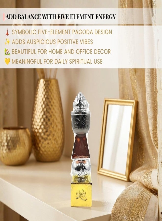Plus Value Feng Shui Five Element Pagoda Tower for Protection to Overcome Troubles, Illnesses and misfortunes (6 Inches) - Image 4