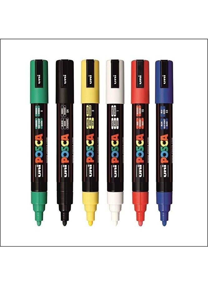 Uni-posca 5m Painting Marker Primary Colors Set of 6 