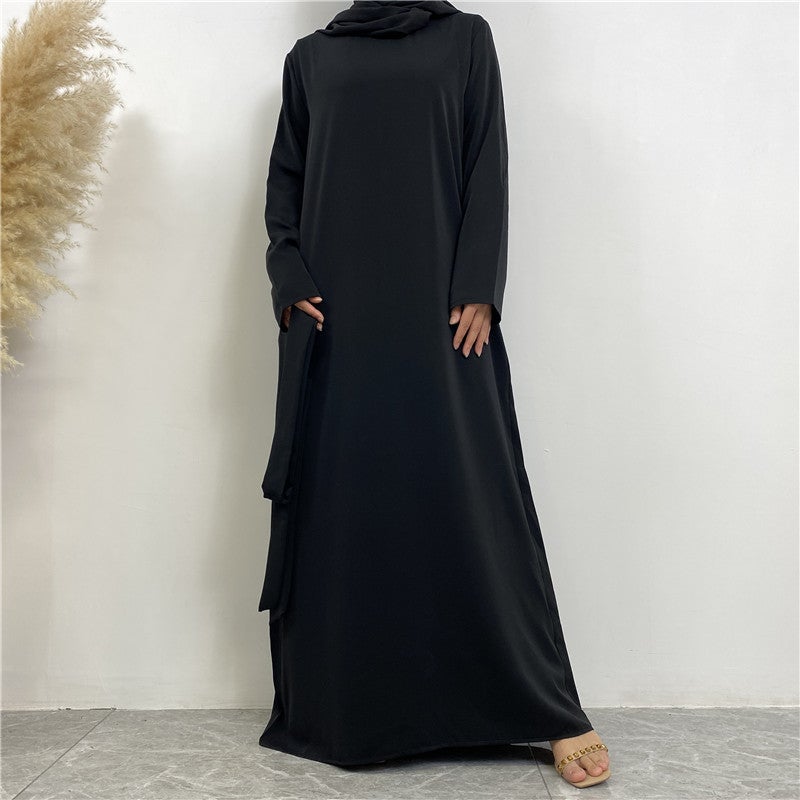 مونيكا فاشون فستان بسيط يناسب جميع المناسبات بأكمام طويلة ولون واحد - Image 2