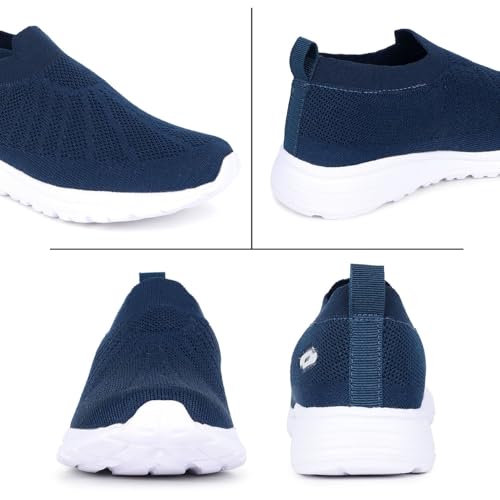 TRASE Sports Slip-On Shoes for Kids | Knitted Upper Lightweight Footwear for Boys & Girls | Comfortable EVA Sole and Breathable Shoes for Walking & Play (Teal-Blue, 3 UK) - Image 4
