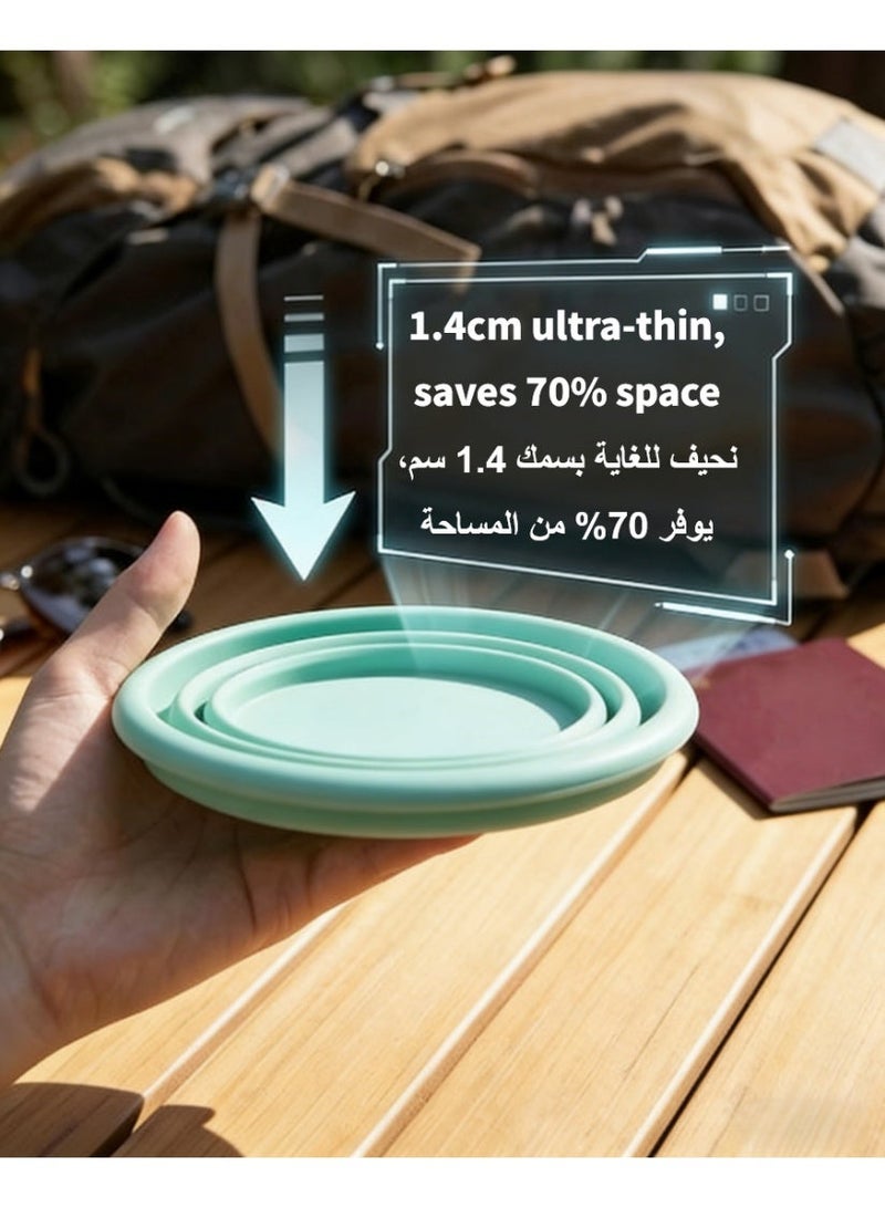 Baby Feeding Set 4 in 1 Silicone, Baby Bowl and Spoon Travel Set, Baby Plate Set BPA Free - Image 5