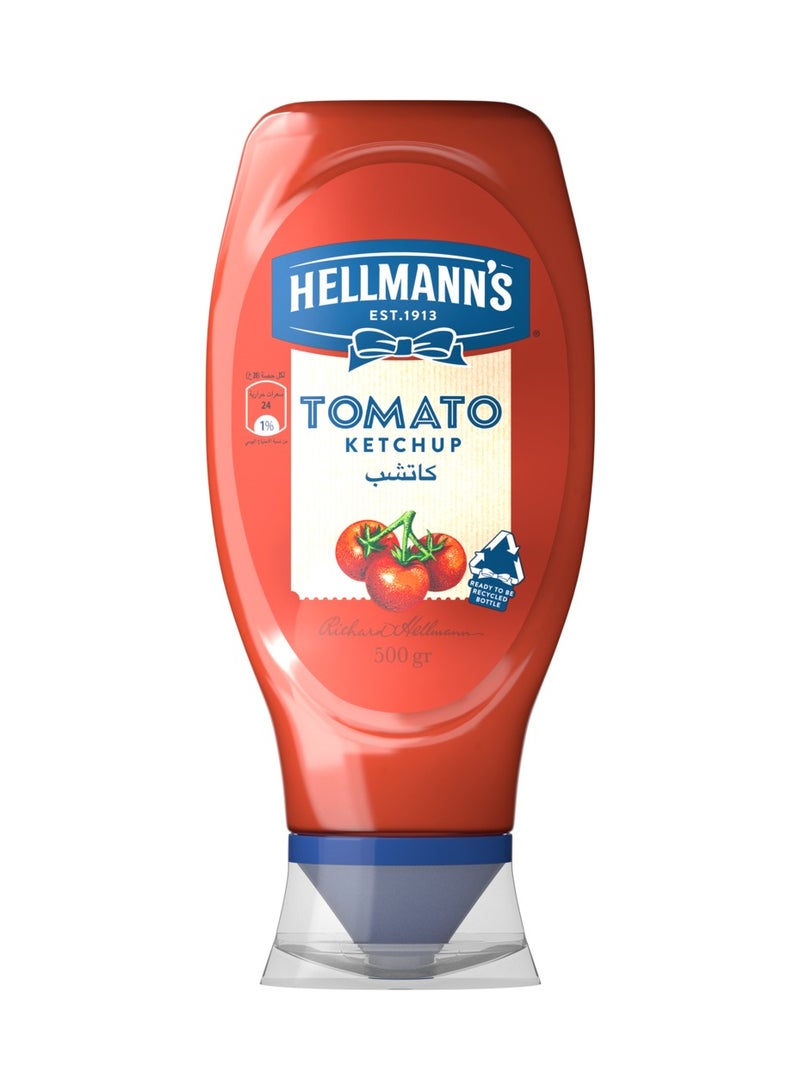Hellmann's Tomato Ketchup Classic Flavour Recycled Plastic Bottle 500g - Image 1