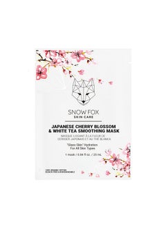 Snow Fox Skin Care Snow Fox Japanese Cherry Blossom & White Tea Smoothing Mask 1 Pack Skin Texture Enhancing For Smooth Bright And Glossy Skinglass Skin  - Image 1