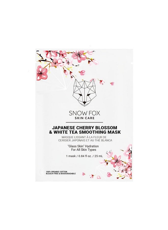 Snow Fox Skin Care Snow Fox Japanese Cherry Blossom & White Tea Smoothing Mask 1 Pack Skin Texture Enhancing For Smooth Bright And Glossy Skinglass Skin  - Image 1