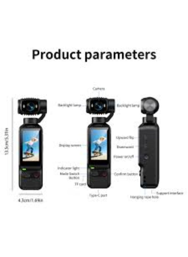 Dreamzon LK-032 Handheld Action Camera Auto Focus 4K HD with 1.97" Screen TF Card Includes Lanyard Data Cable - Image 2