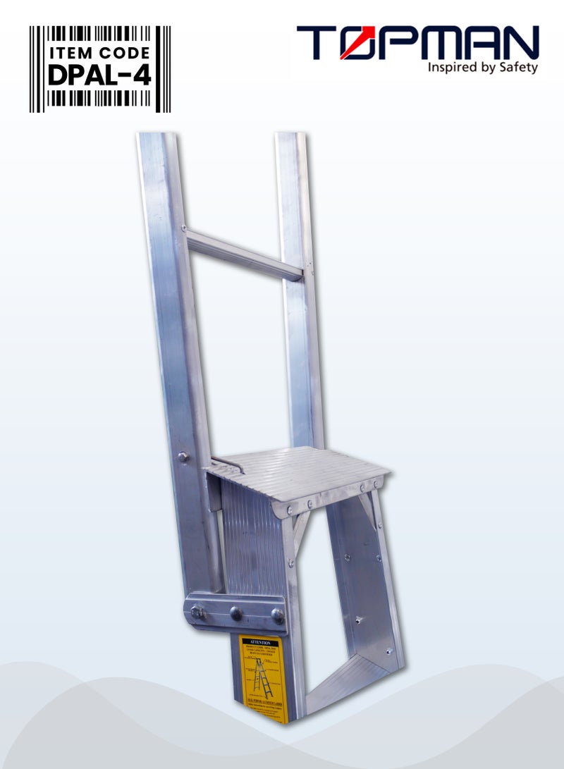TOPMAN Dual Purpose Aluminium Ladder 4 Steps - Image 4