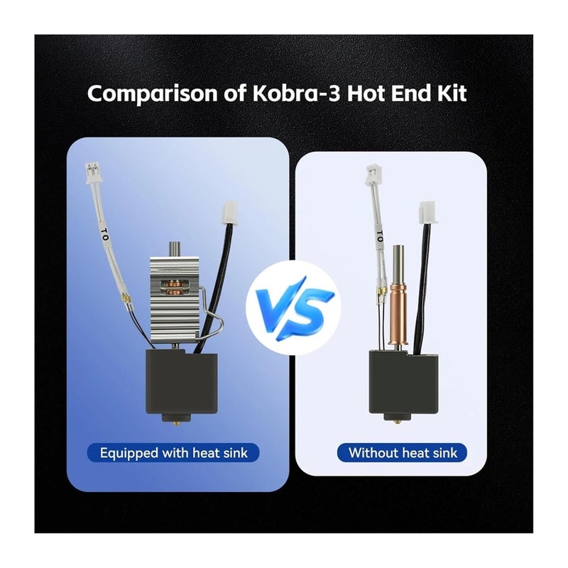 Anycubic Kobra 3 Hotend HS Upgrade Kit Standard Nozzle Thermistor Spare Parts - Image 4