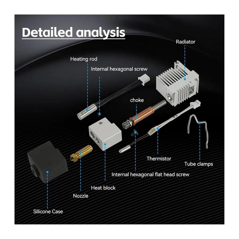Anycubic Kobra 3 Hotend HS Upgrade Kit Standard Nozzle Thermistor Spare Parts - Image 5