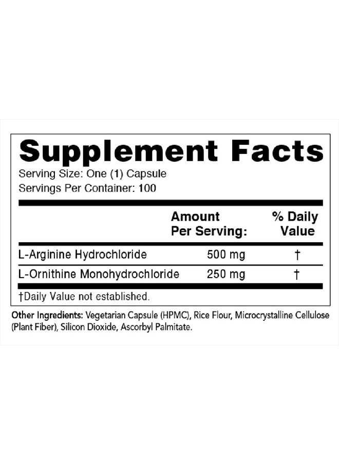 Olympian Labs Arginine, 500mg & Ornithine, 250mg  - Image 3