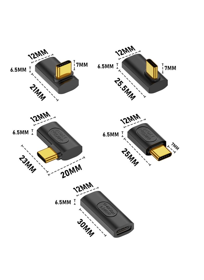 erorex 5 Pack USB C Adapter, Vertical and Horizontal 90 Degree USB Type C Male to Female Converter, USB C Female to Female Extender Connector for Steam Deck, Switch, MacBook, Laptop, Tablet, Phone  - Image 2