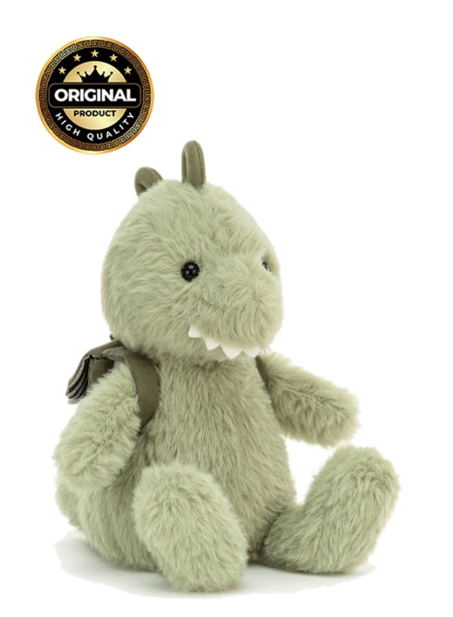 Jellycat حقيبة ظهر دينو محشوة - لعبة ناعمة محشوة بأرجل كوردية، هدية عيد الحب لطيفة للأطفال والبالغين، مجموعة جليكات، 17 سم - Image 1