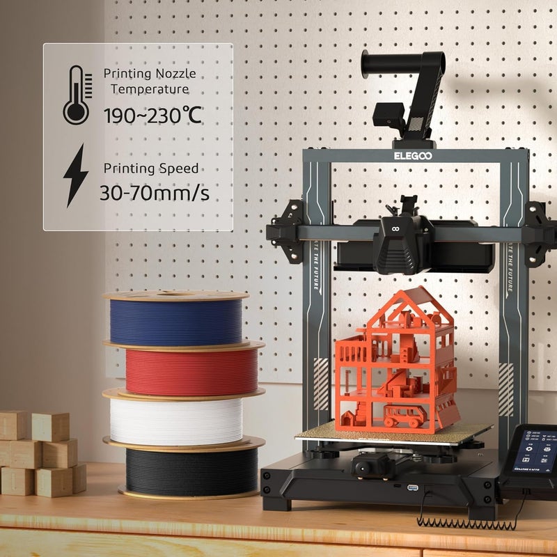 Protomont TECHNOLOGIES خيوط PLA غير اللامعة من ELEGOO بلون اللافندر الأرجواني 1 كجم، 1.75 مم، خيوط طابعة ثلاثية الأبعاد بدقة أبعاد +/- 0.02 مم، بكرة كرتونية 1 كجم (2.2 رطل) لمعظم طابعات FDM ثلاثية الأبعاد (لافندر أرجواني) - Image 5