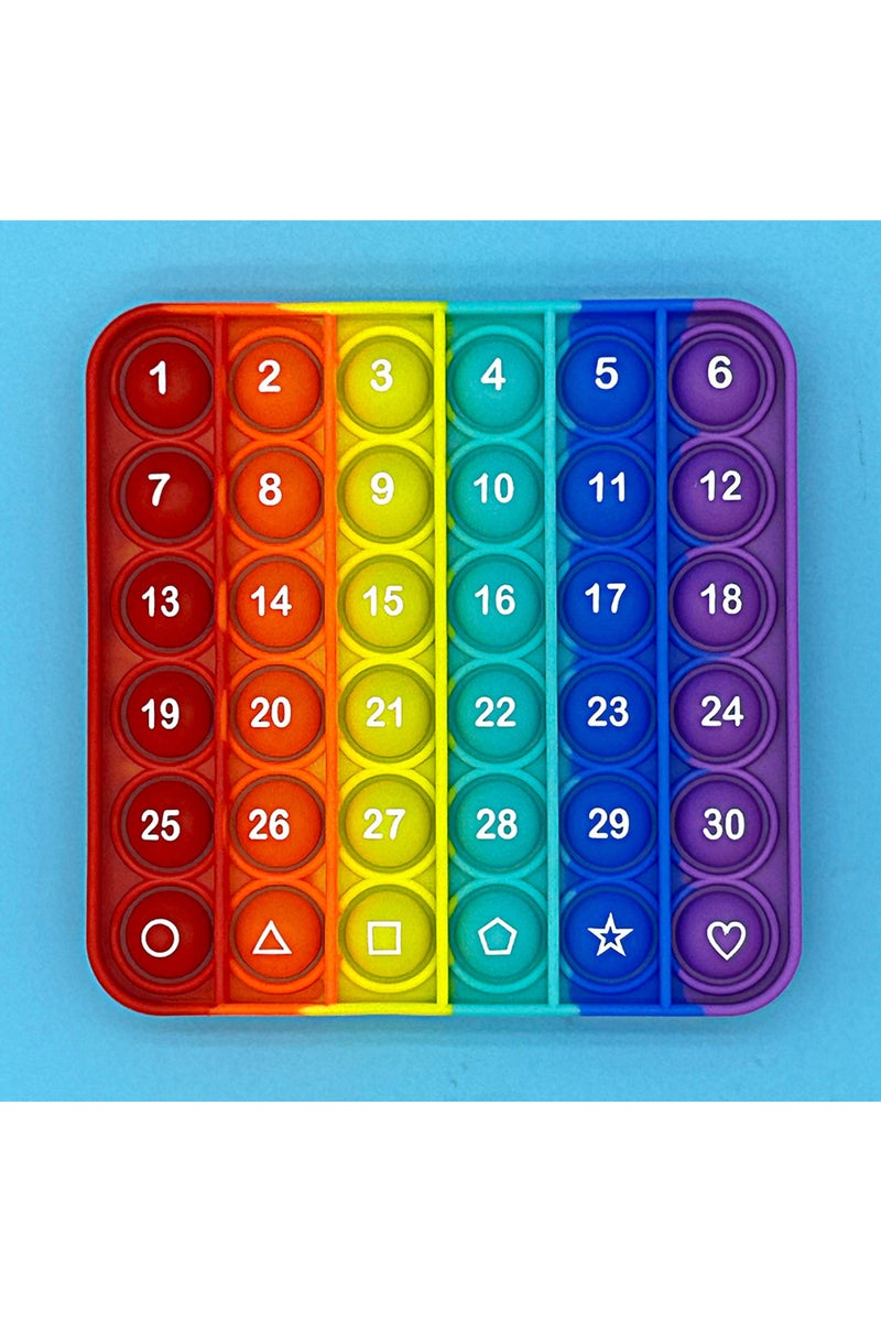 erorex Square Circle pack 2 2pcs/pack Numbers Letters Alphabet Math Learning Fidget Toys Silicone Rainbow S - Image 3