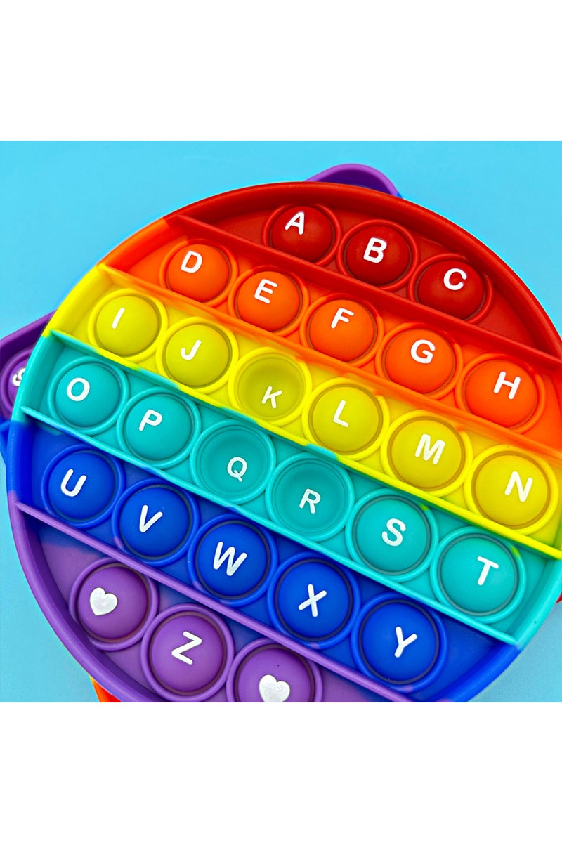 erorex Square Circle pack 2 2pcs/pack Numbers Letters Alphabet Math Learning Fidget Toys Silicone Rainbow S - Image 4