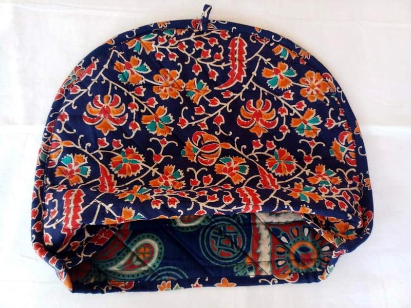 Poshmandala Tea Cozy Cover Malati Hand Block Winter Tea Cosy Cotton Tea Kettle Warmer Pot Cover Hot Coffee Cover Handamde Kitchen Dcor Size 14X11 Inches - Image 2